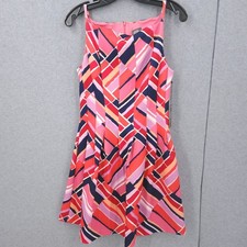 Vince Camuto Printed Square Neck Sleeveless A Line Multi Dress Womens Size 8 NWT