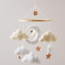 Baby Mobile for Crib Handmade Moon Cloud Baby Crib Mobile with Plush Sher...