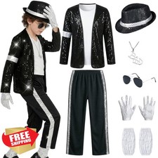 DINIZIMO Kids Pop Star 80s 90s Rockstar Costume Halloween Dance Party