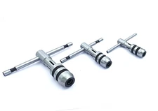 A.D. International T-Handle Tap Wrench Set of 3 Pcs Solid Collet Jaws For Tap...