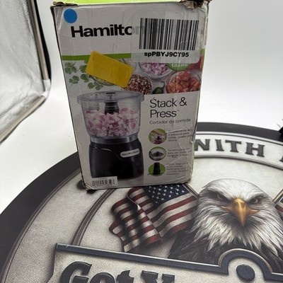 Hamilton 72850 Beach Stack & Press 3-Cup Chopper - Black