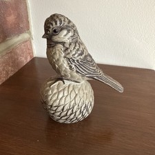 Vintage Poole Pottery Stoneware Bird on Pine Cone - 5” tall.  VGC