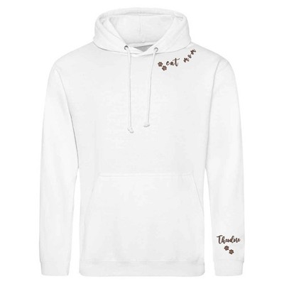 Personalisierter bestickter Hoodie Katze Mama für Frauen mit Pfotenabdrücken Design und...