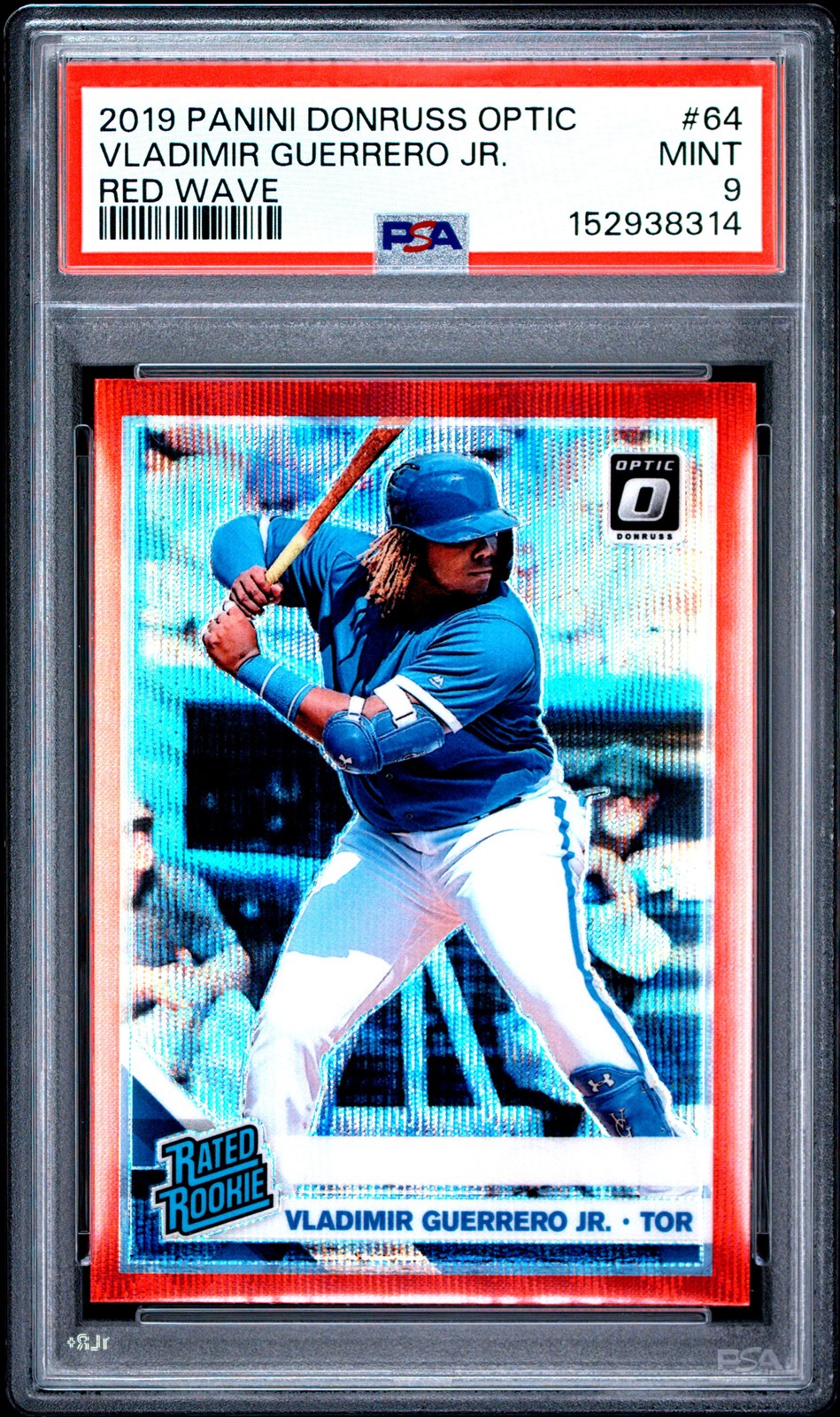 2019 PANINI DONRUSS OPTIC RED WAVE #64 VLADIMIR GUERRERO JR. ROOKIE RC PSA 9