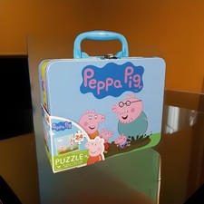 Peppa Pig Large Lunch Tin Box with 24 Piece Puzzle Inside FACTORY SEALED  NEW
