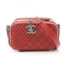 Chanel Coco Boy Calfskin Shoulder Bag Women Brown One Size