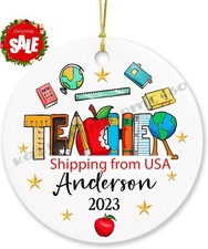 Teacher Present, Custom Teacher Ornament Gift Xmas 2025 from Student, Teacher...