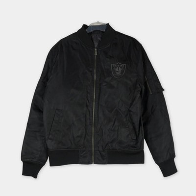 NFL Team Apparel Raiders Bomberjacke Herren Gr. L Schwarz Fan Streetwear