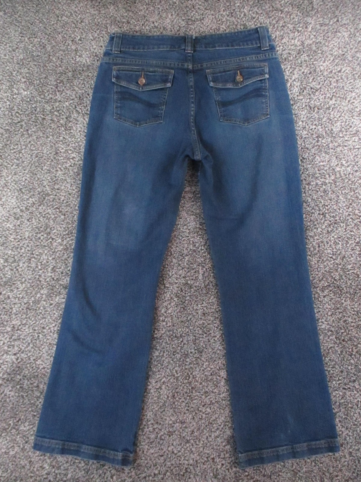 Lee Natural Bootcut Jeans Womens 14 Blue Med Wash High Rise Stretch 34x30 thumbnail 4