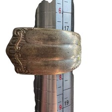 Spoon Ring Floral Column Band Woman Size 8 Silver Plated