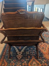 Vintage Louis XV Style Cane Magazine Rack