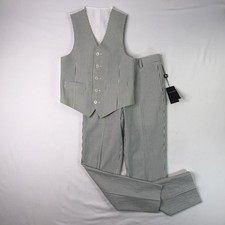  NEW Ralph Lauren Two-Piece Suit Seersucker Vest Pants Set Boys Size 10 / 25"W