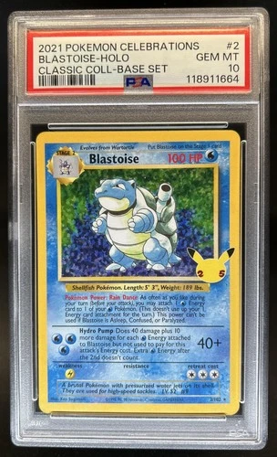 2021 Pokemon SWSH Celebrations Blastoise Classic Collection #2/102 PSA 10