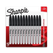 Sharpie Permanent Markers Fine Point Black 371792