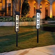 Solar Address Sign,Solar House Numbers for Outside, Lighted Address Plaque Ou...