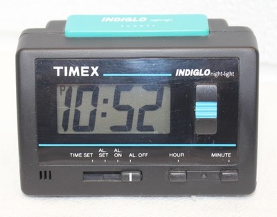 Vintage Timex Indiglo Night-Light Alarm Clock Digital WORKS! GUC! no batt. cover