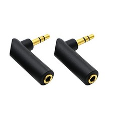3.5mm Male to Female 90 Degree Audio Adapter Right Angle Stereo Jack 2 Pack