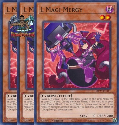 Yugioh! 3x L Magi Mergy MP25-EN411 Common 1st Ed NM