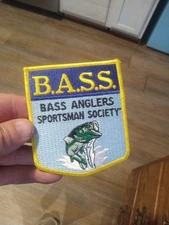 Vintage B.A.S.S. Member Bass Anglers Sportsman Society Patch  4" X 3" Excellent