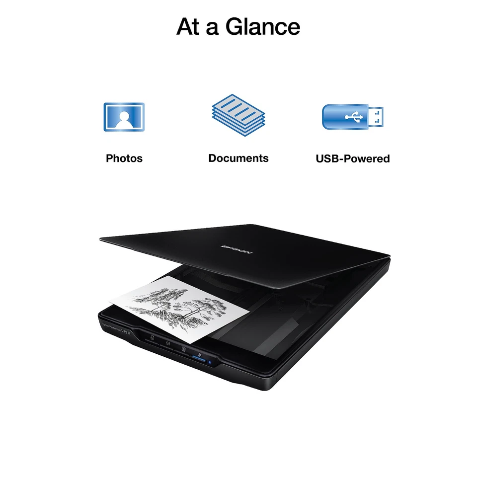 Epson Perfection V19 II Compact Photo Scanner 4800 dpi USB One Touch Scanning - Image 2 of 4
