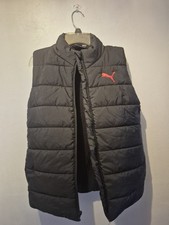 Puma Puffer Vest Boys M 10-12 Black Full Zip Lightweight Packable Winter Jacket