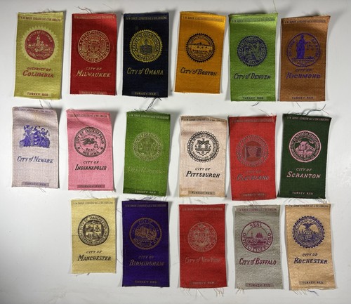 Turkey Red Tobacco Cigarette Silk City Circa 1910 Lot Of 17 