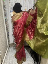 Brand New Women?s Soft Katan Saree Without Blouse Piece