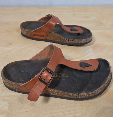 Birkenstock Gizeh Sandals EU 38 Thongs Metallic Copper Women's Sz 7-7.5
