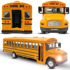 Diecast Yellow School Bus Model Toy, 8" Pullback Die Cast 8 inch,