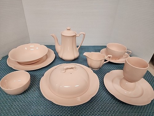 Vintage ROSEDAWN Johnson Bros England Pink Breakfast Set For One -12 pcs Dishes