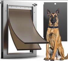 All Aluminum Large Dog Door for Exterior Door Heavy Duty Pet Door up to 110LB