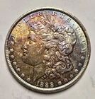 1888 Morgan Silver Dollar AU TONED