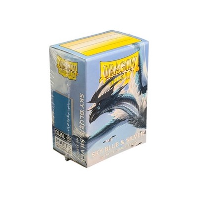 Dragon Shield Sleeves Standard size Matte Dual Sky Blue & Silver (100 Sleeves)