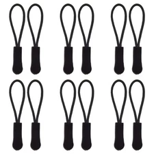 50 Pieces Zipper Pulls Replacement 66mm Zipper Tab Tags Zips Pull Helper Cord