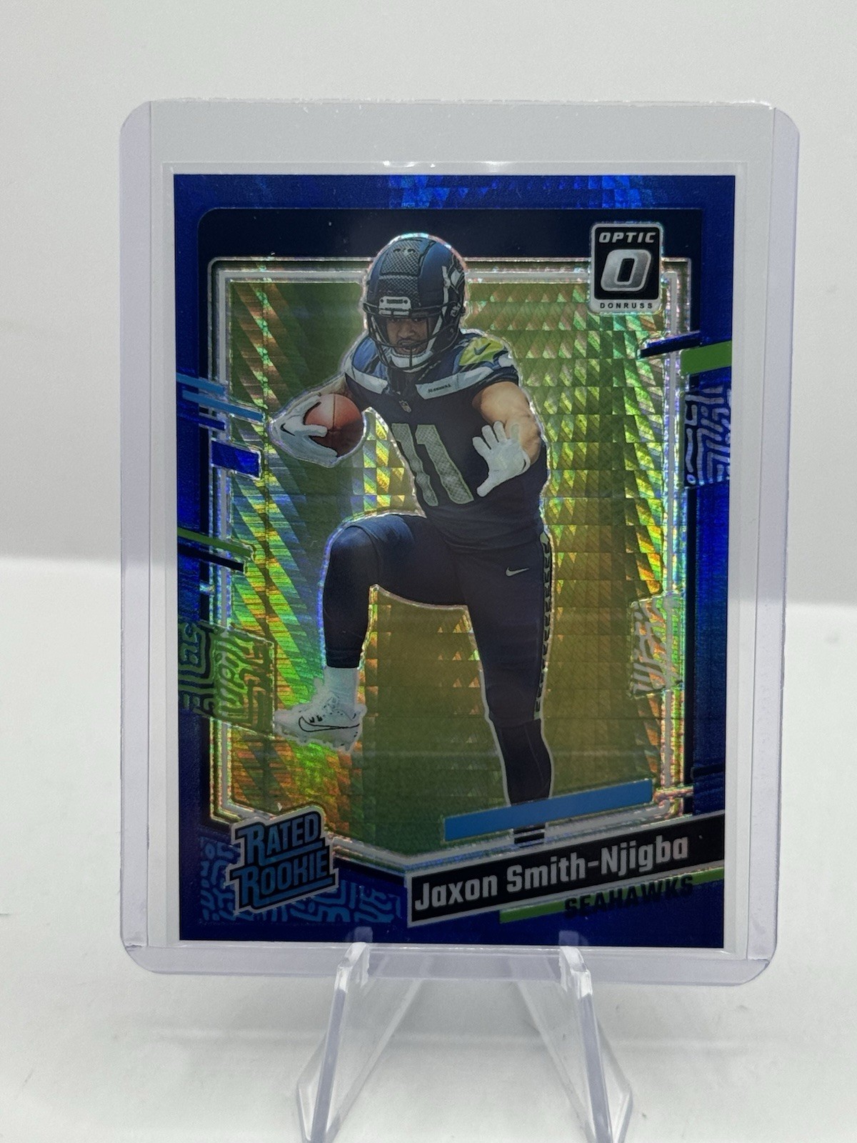 Jaxon Smith-Njigba Blue Hyper Prizm 2023 Donruss Optic Rated Rookie #293 Seahawk