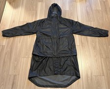 USED Y-3 NYLON HOODED COAT BLACK GOOD
