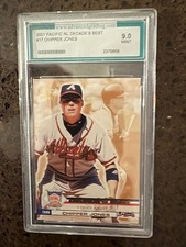 Chipper Jones 2001 PACIFIC #17 CHIPPER JONES  MINT 9 HOF NL DECADES BEST