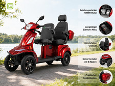 E-Seniorenmobil Vista Quarter-1L, Blei-Akku, 4-Rad, 1000 Watt, Komfort-Sitz, Rot
