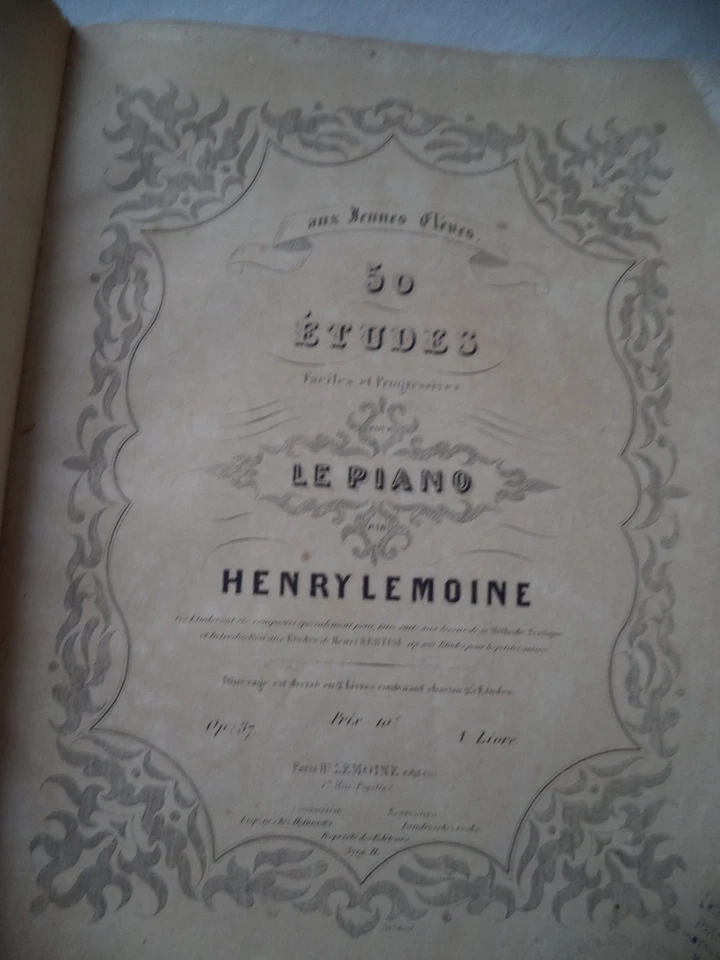 Ancien Livre Étude Piano Partition Leçon De Piano "" Henri Lemoine " - Photo 2/4