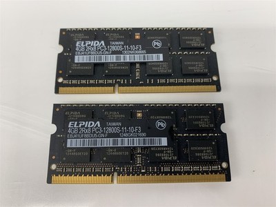 Lot of 2 - Elpida 4GB 2Rx8 PC3-12800S-11-10-F3 EBJ41UF8BDU5-GN-F Laptop RAM