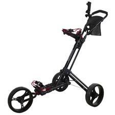 Northlight 48-Inch Black Easy Folding 3 Wheel Golf Bag Push Cart