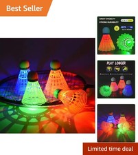 Colorful Nylon LED Badminton Shuttlecocks - 4 PCS for Playground Excitement