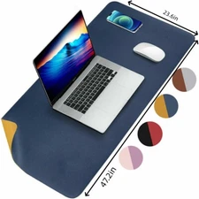 Large PU Leather Dual Sided Desk Pad Non-Slip Mouse Pad Desk Mat 600MM X 1200MM