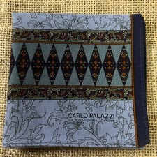 MAN HANKY PURPLE PAISLEYS FLORA CLASSIC COTTON VTG POCKET ART SQUARE 18   JP135