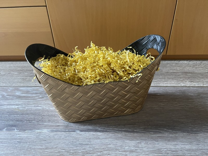golden tin gift baskets bucket for creating gift bundle
