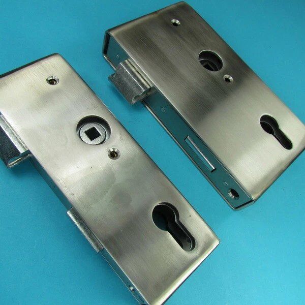 Edelstahl Schlosskasten mit Schloss und Stulp V2A Kasten anschweißen Garten Tor