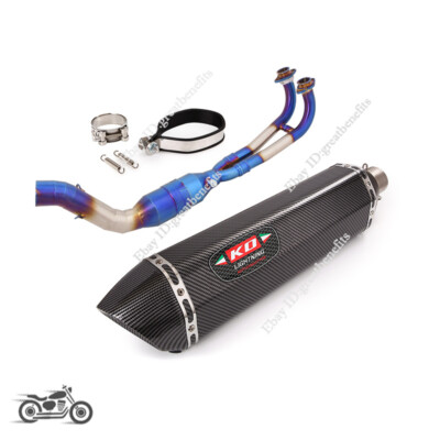 For Yamaha TMAX 530 2017-2019 Full Exhaust System Blue Front Pipe Muffler Escape