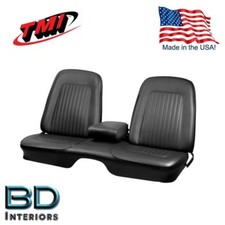 1967 - 1968 Camaro Front 48 Folding Rear Bench Seat Upholstery Black - Tmi