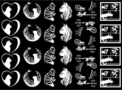 Cat Lovers 26 pcs 1 Inch White Fused Glass Decals