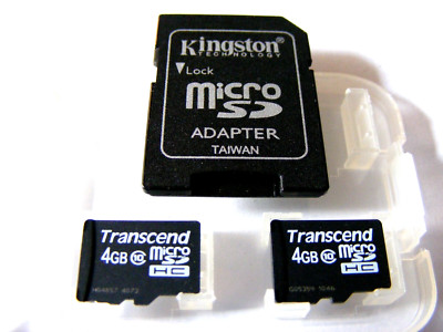2 x 4GB Micro SDHC TRANSCEND Class 10 ( 2 x 4 GB MicroSDHC ) + Adapter KINGSTON